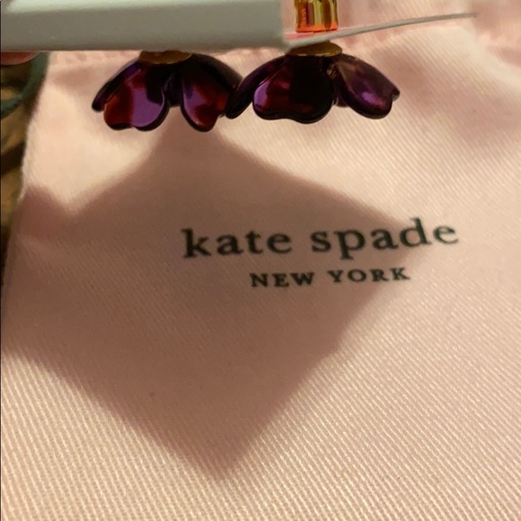 NWT! Kate Spade “Petal Pushers” earrings. Purple - Picture 9 of 10